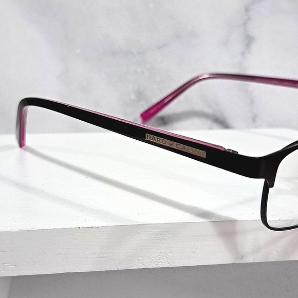 NEW Hard Candy Women Eyeglass Frame Full Rim,black/pink metal 52-15-140, Rx'able - Picture 6 of 6